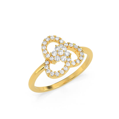 Floral Diamond Cluster Ring in 14K & 18K Gold | White, Yellow & Rose Gold Flower Diamond Ring