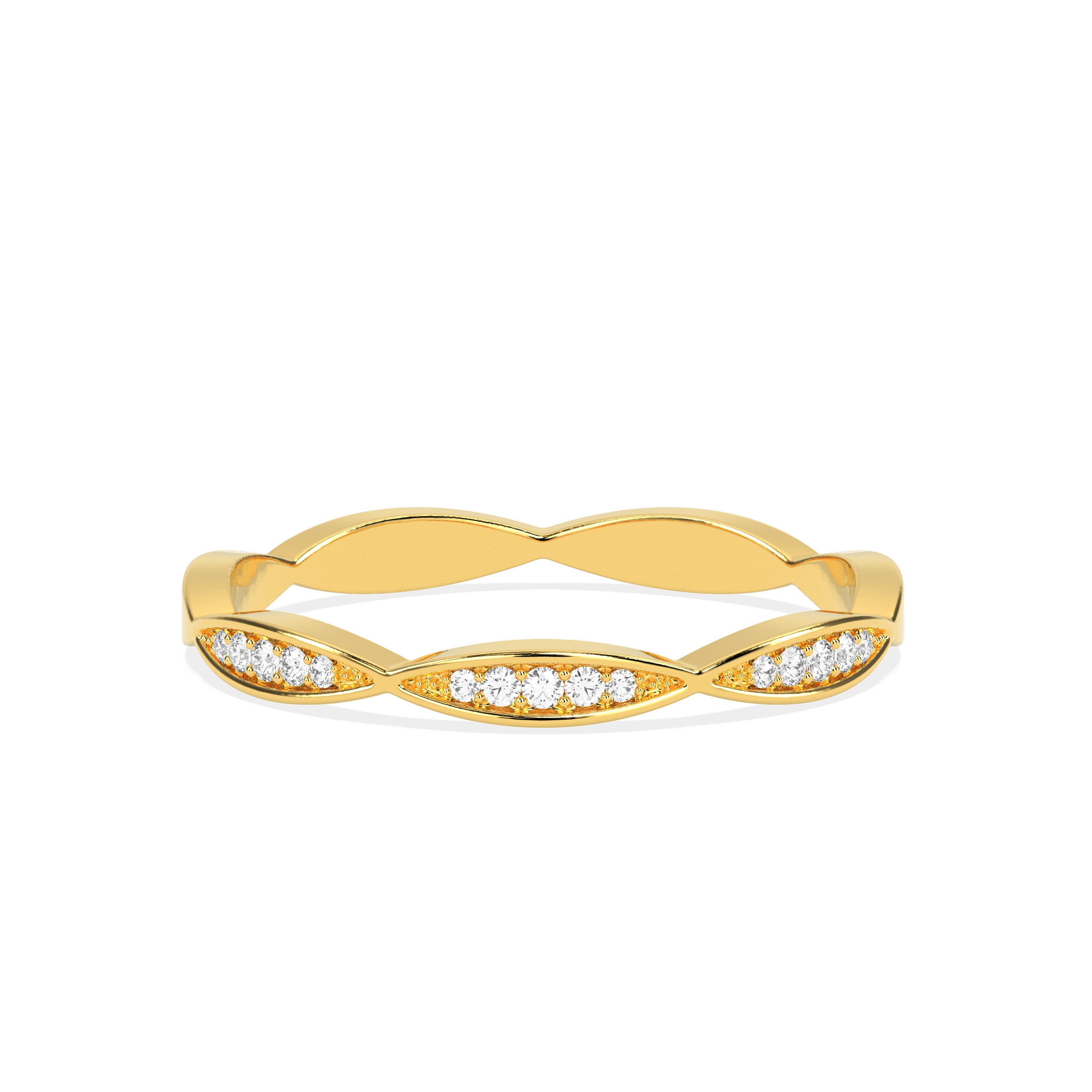 Diamond Cluster Band Ring in 14K & 18K Gold | White, Yellow & Rose Gold Elegant Diamond Ring