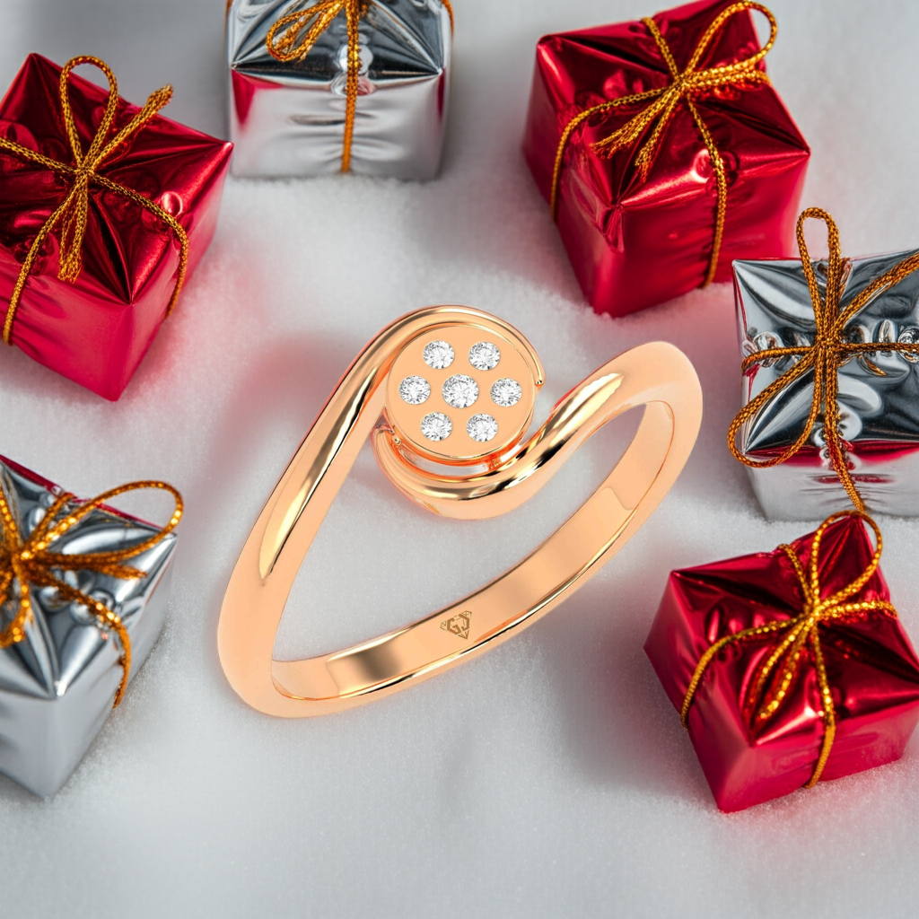 0.03 CT Flower Round Diamond Ring