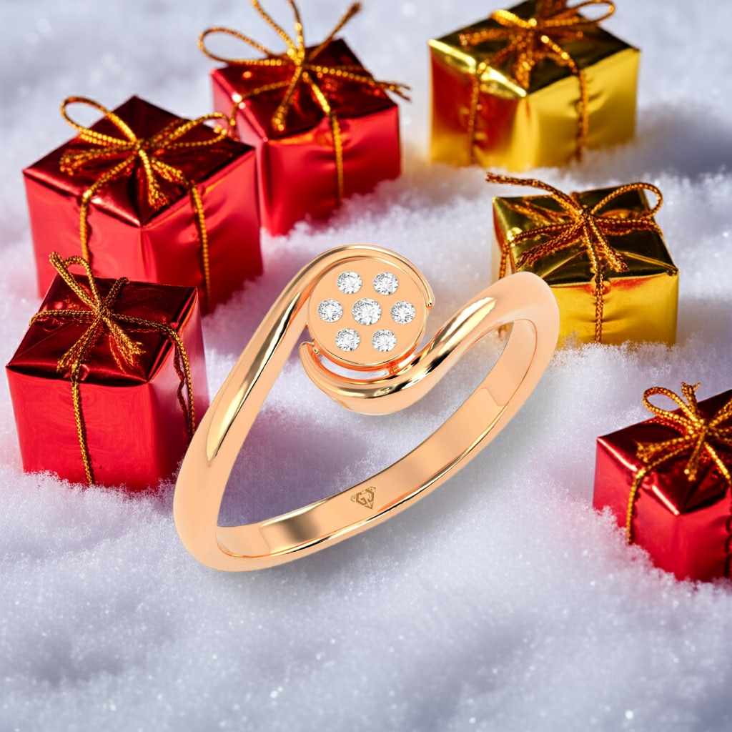 0.03 CT Flower Round Diamond Ring