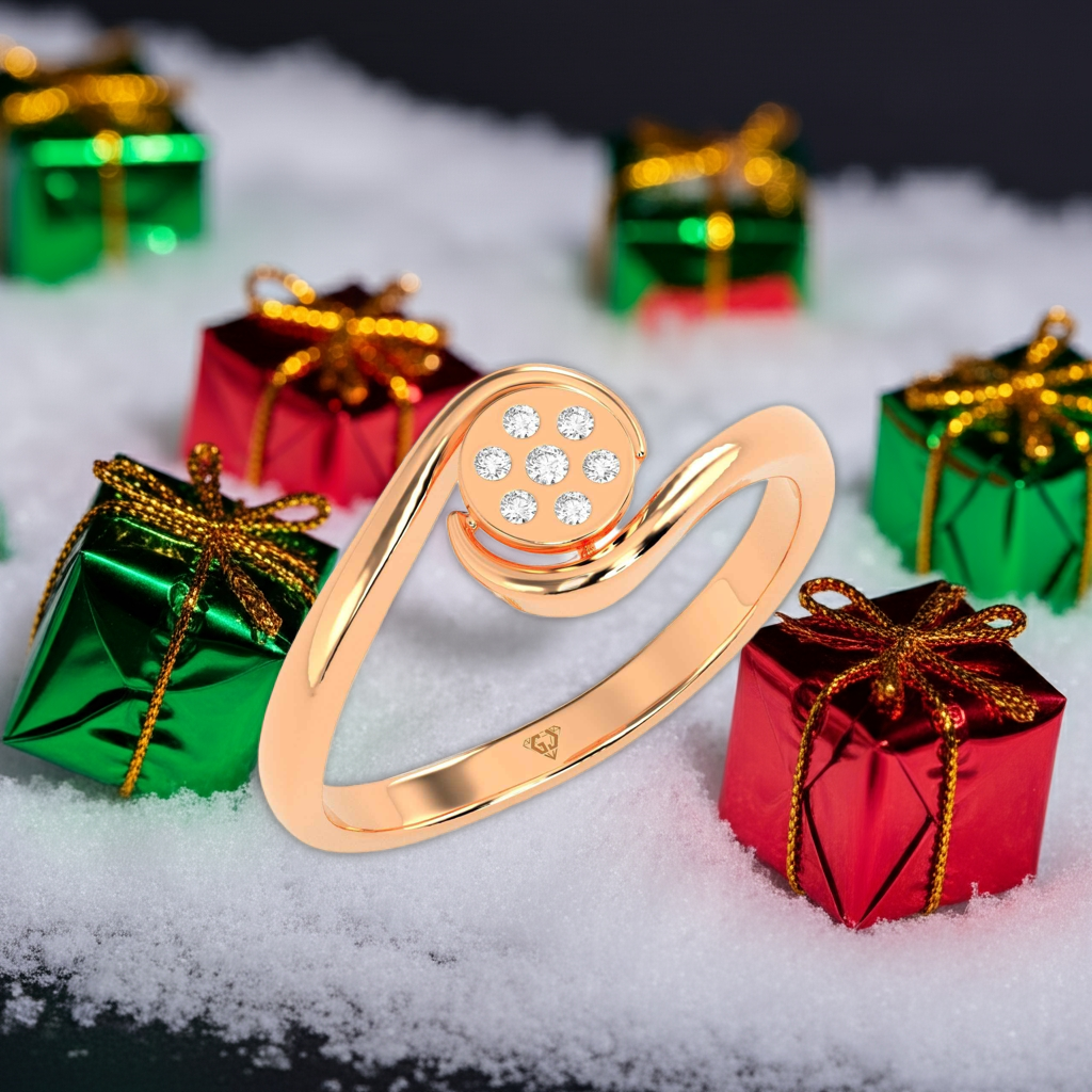 0.03 CT Flower Round Diamond Ring