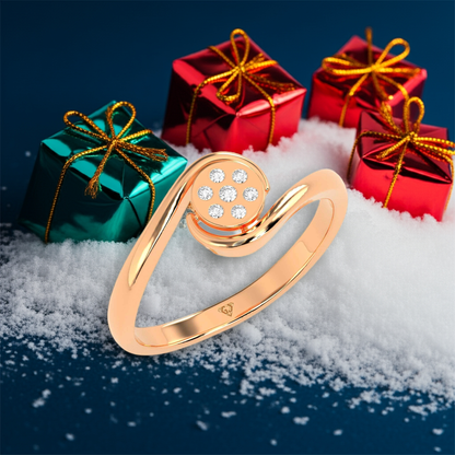 0.03 CT Flower Round Diamond Ring